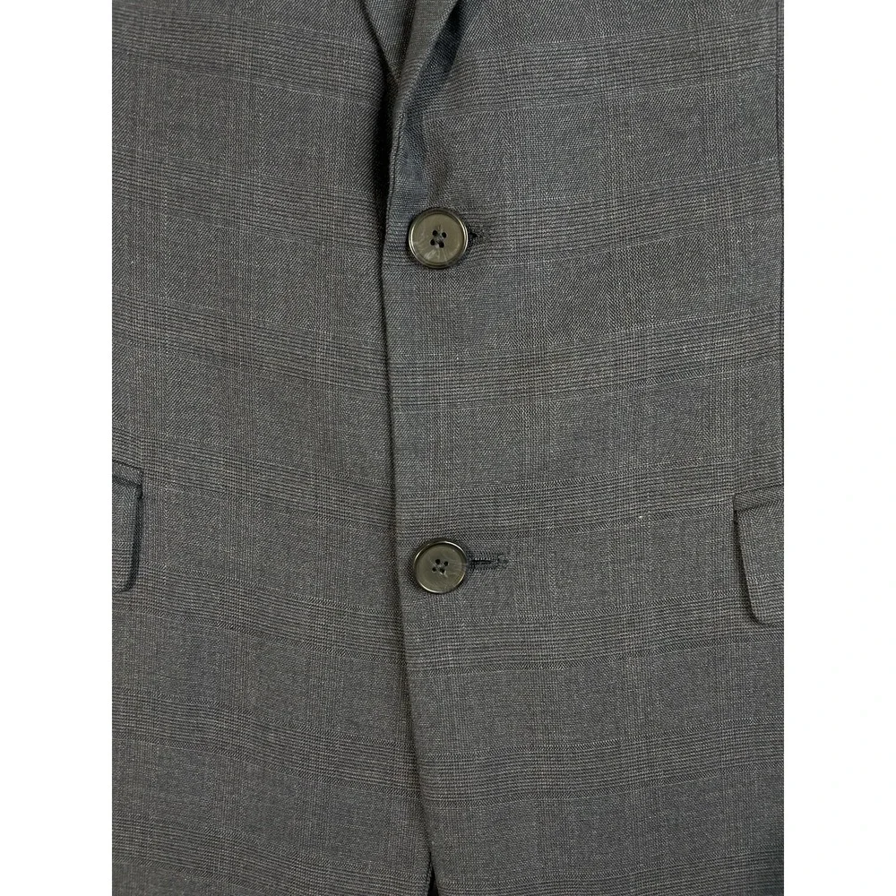 Banana‎ Republic Blazer Mens 44R Blue Glen Plaid Slim Fit Two Button Sport Coat
